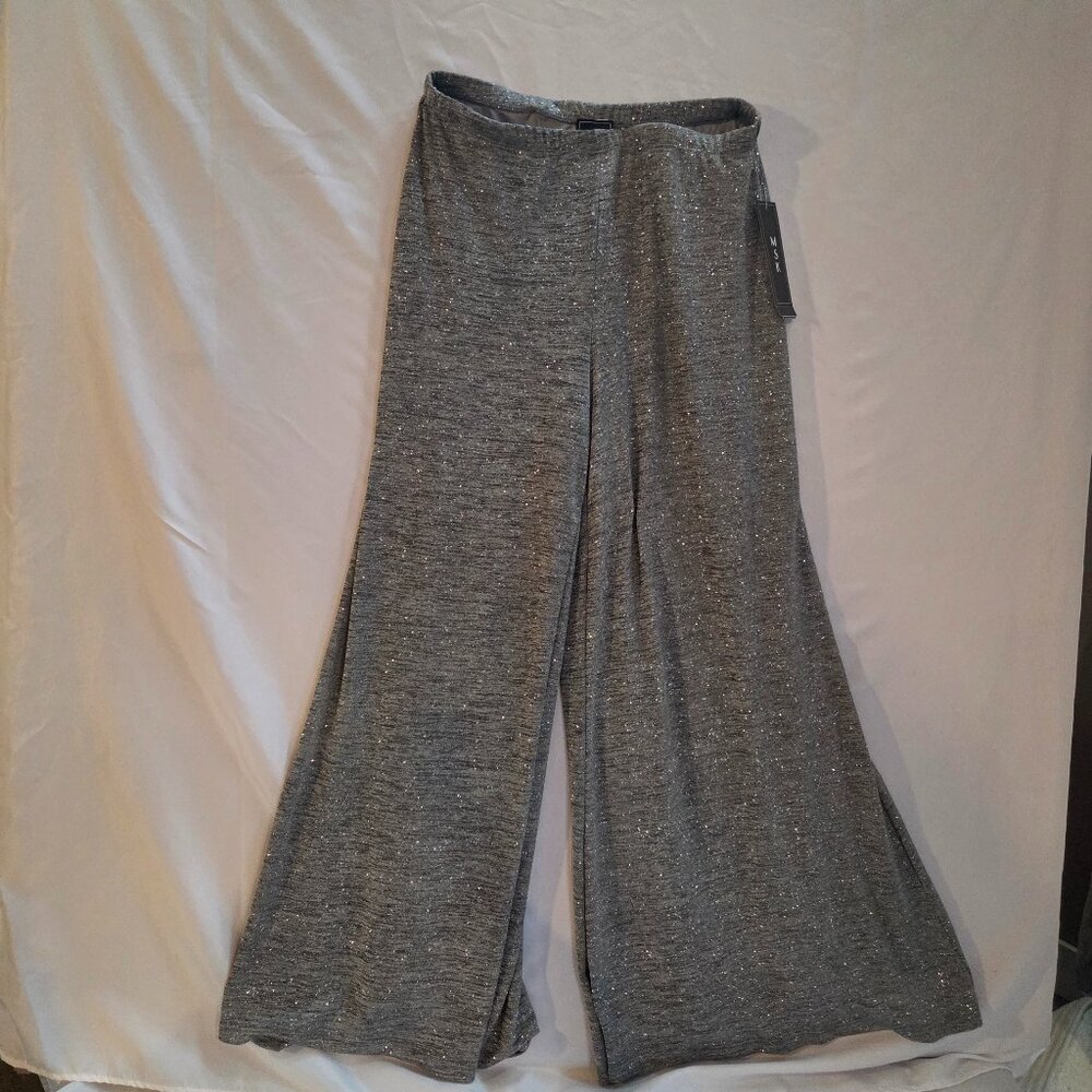 MSK Gray Shimmer Wide Leg Pants NWT | Size L